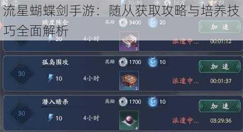 流星蝴蝶剑手游:随从获取攻略与培养技巧全面解析