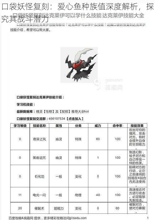 口袋妖怪复刻:爱心鱼种族值深度解析,探究其战斗潜力