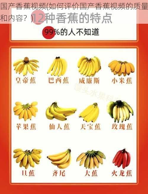 国产香蕉视频(如何评价国产香蕉视频的质量和内容?)