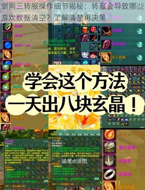 剑网三转服操作细节揭秘:转服会导致哪些游戏数据清空?了解清楚再决策
