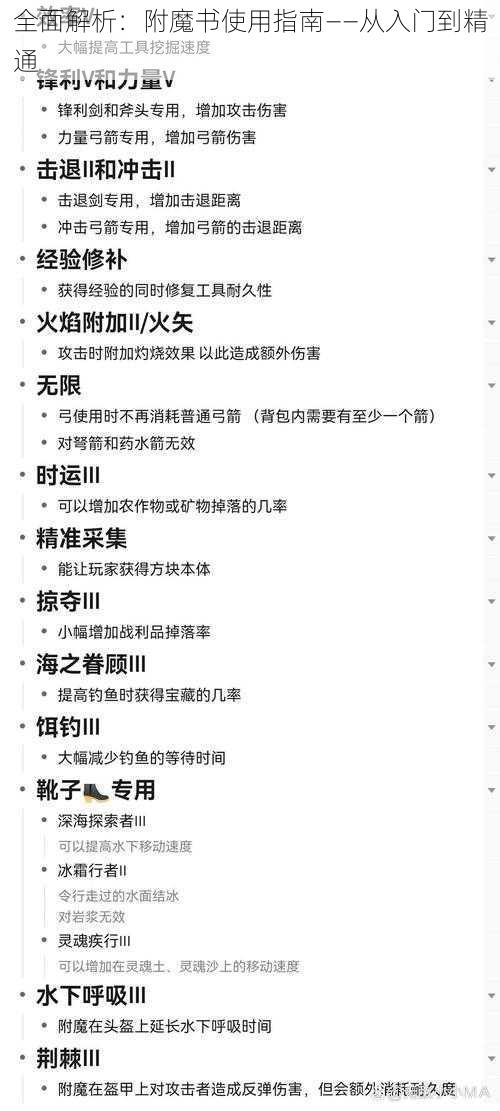 全面解析:附魔书使用指南——从入门到精通