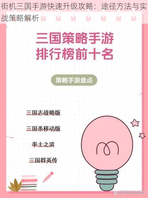 街机三国手游快速升级攻略:途径方法与实战策略解析