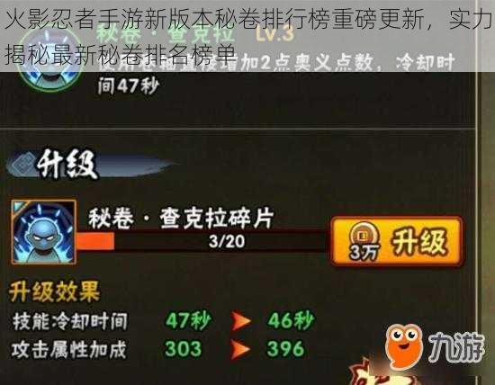 火影忍者手游新版本秘卷排行榜重磅更新,实力揭秘最新秘卷排名榜单