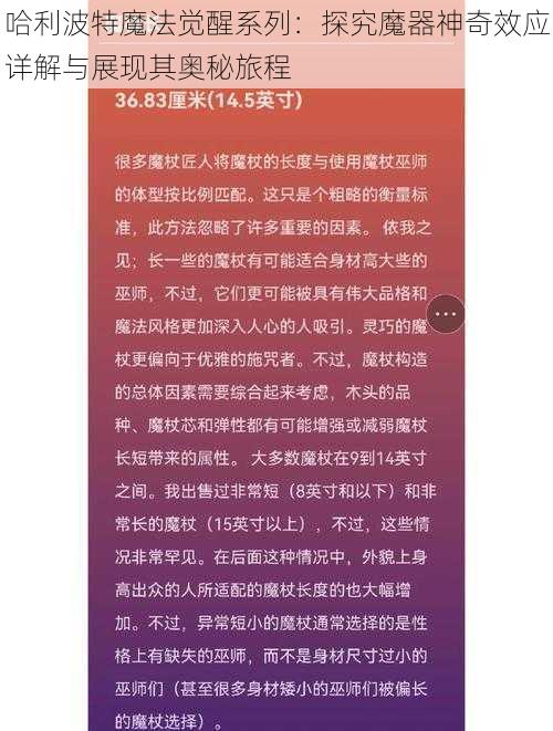 哈利波特魔法觉醒系列:探究魔器神奇效应详解与展现其奥秘旅程