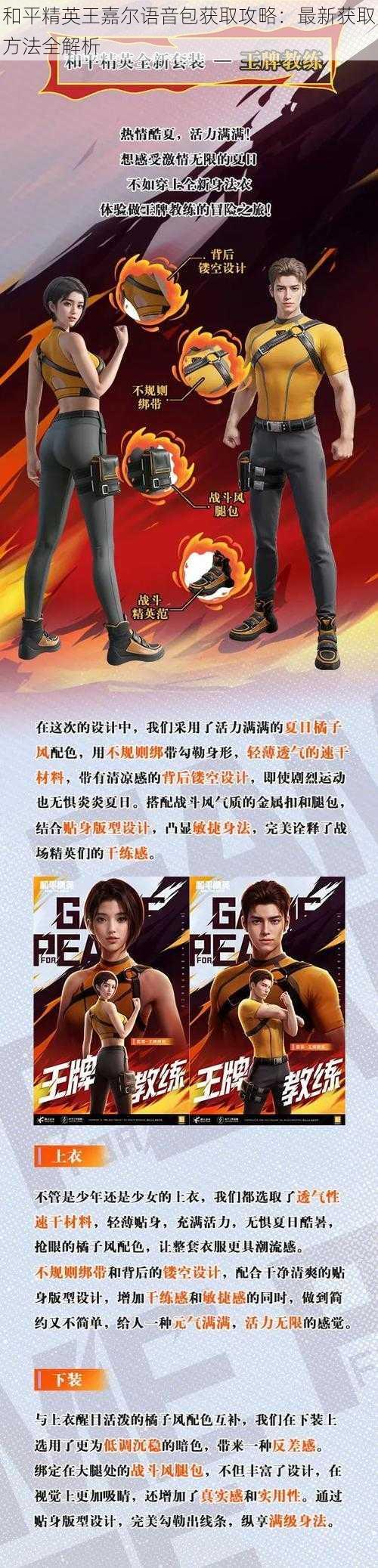 和平精英王嘉尔语音包获取攻略:最新获取方法全解析