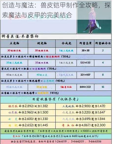 创造与魔法:兽皮铠甲制作全攻略,探索魔法与皮甲的完美结合