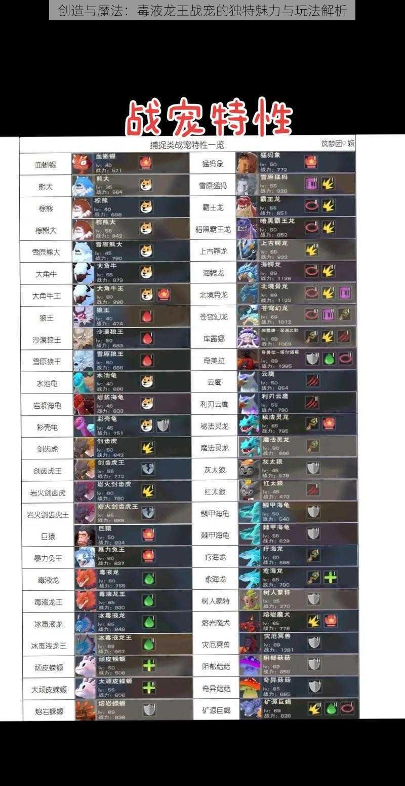 创造与魔法:毒液龙王战宠的独特魅力与玩法解析