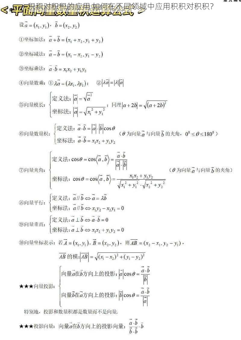 积积对积积的应用 如何在不同领域中应用积积对积积？