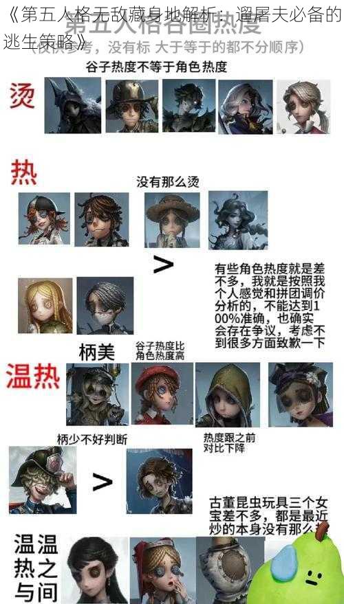 《第五人格无敌藏身地解析:遛屠夫必备的逃生策略》