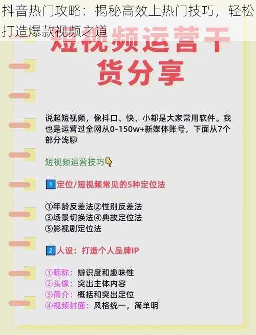 抖音热门攻略：揭秘高效上热门技巧，轻松打造爆款视频之道