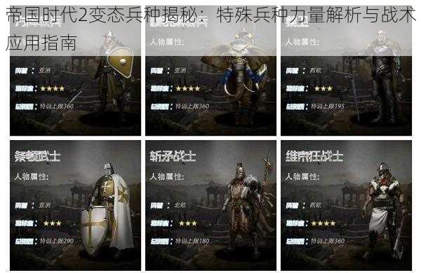 帝国时代2变态兵种揭秘:特殊兵种力量解析与战术应用指南