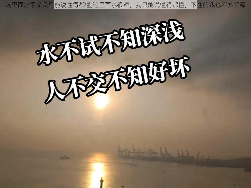 这里面水很深我只能说懂得都懂,这里面水很深,我只能说懂得都懂,不懂的我也不多解释