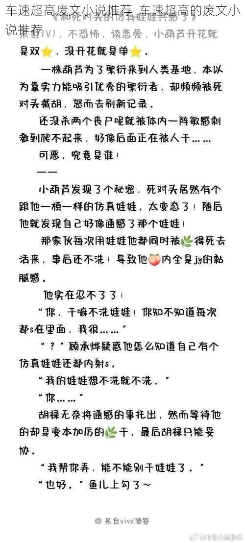 车速超高废文小说推荐_车速超高的废文小说推荐