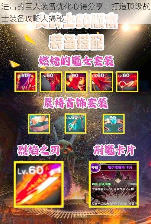进击的巨人装备优化心得分享:打造顶级战士装备攻略大揭秘