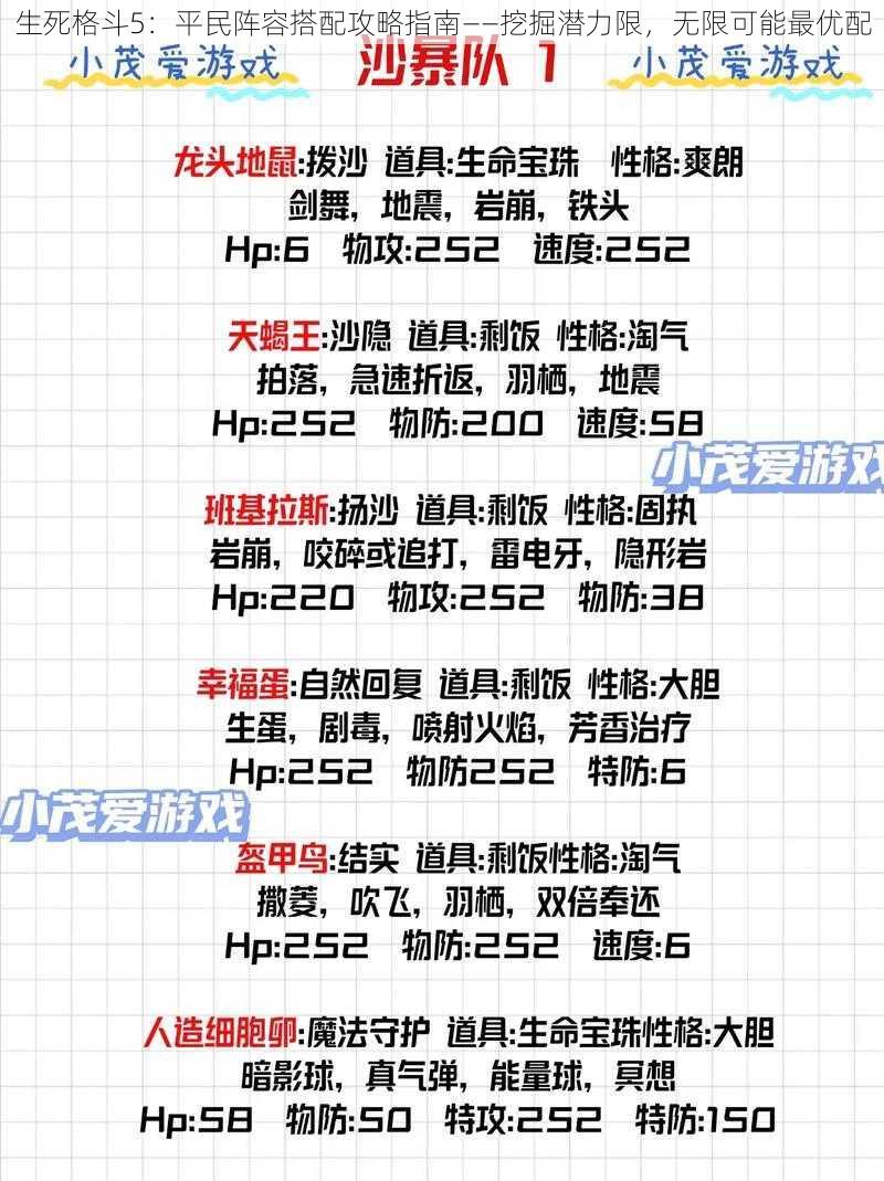 生死格斗5:平民阵容搭配攻略指南——挖掘潜力限,无限可能最优配