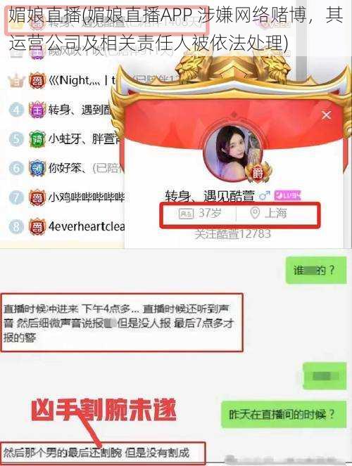 媚娘直播(媚娘直播APP 涉嫌网络赌博，其运营公司及相关责任人被依法处理)