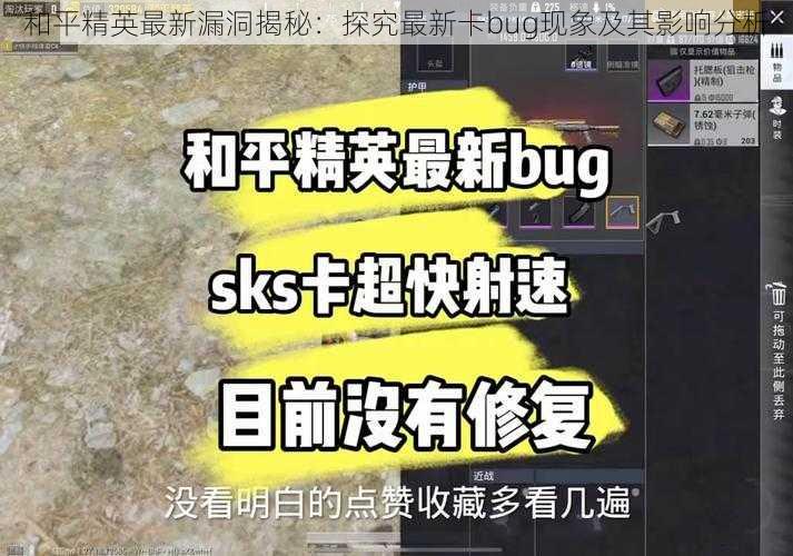 和平精英最新漏洞揭秘：探究最新卡bug现象及其影响分析