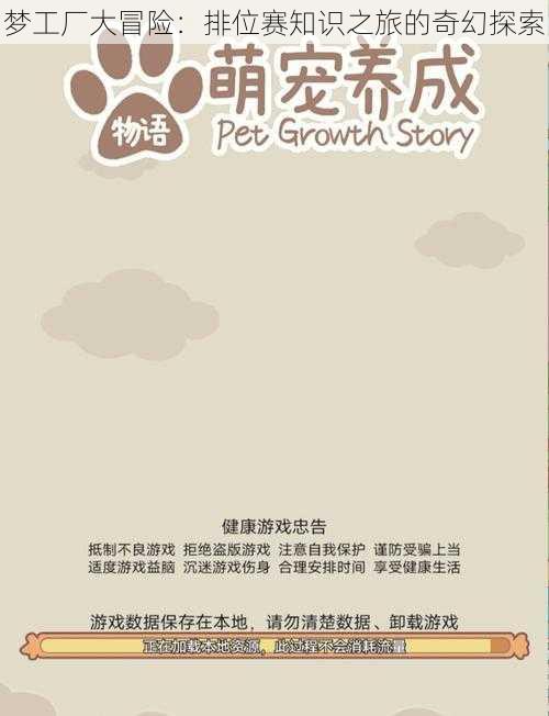 梦工厂大冒险:排位赛知识之旅的奇幻探索