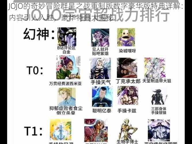 JOJO的奇妙冒险群星之战重制版数字豪华版特典详解:内容引人入胜,豪华特典大揭秘