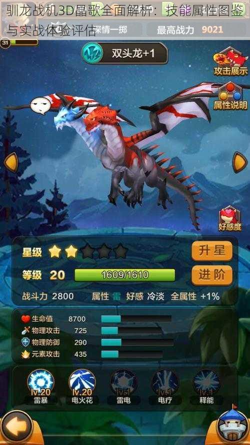 驯龙战机3D晶歌全面解析:技能属性图鉴与实战体验评估