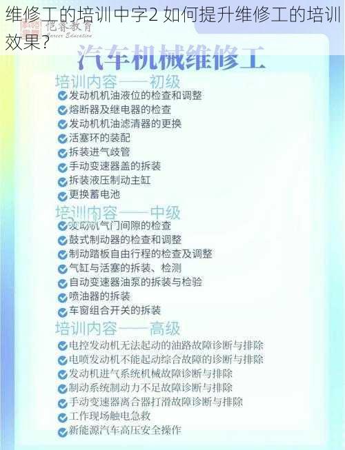 维修工的培训中字2 如何提升维修工的培训效果?