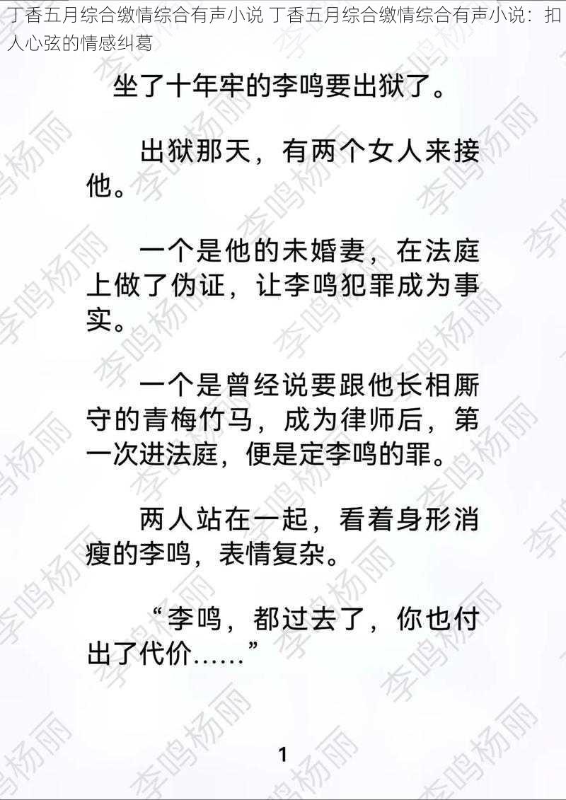 丁香五月综合缴情综合有声小说 丁香五月综合缴情综合有声小说:扣人心弦的情感纠葛