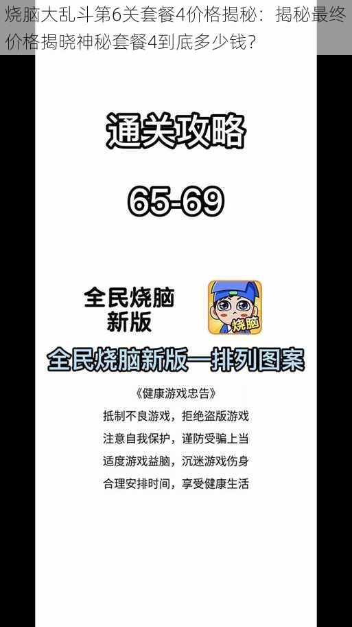 烧脑大乱斗第6关套餐4价格揭秘：揭秘最终价格揭晓神秘套餐4到底多少钱？