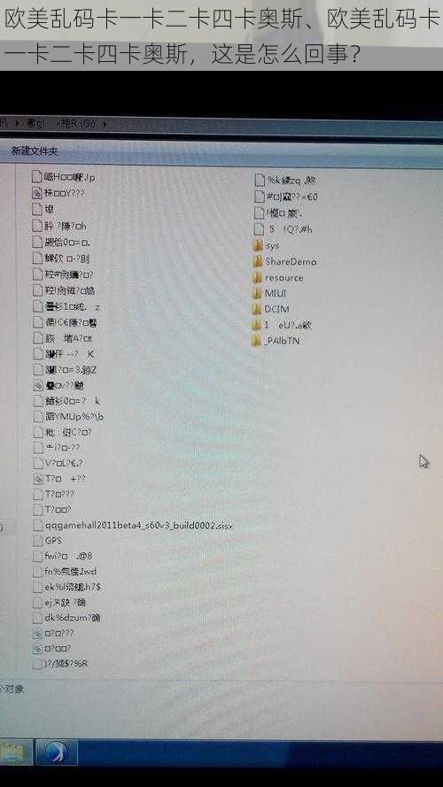 欧美乱码卡一卡二卡四卡奥斯、欧美乱码卡一卡二卡四卡奥斯，这是怎么回事？