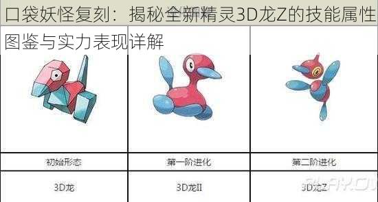 口袋妖怪复刻：揭秘全新精灵3D龙Z的技能属性图鉴与实力表现详解