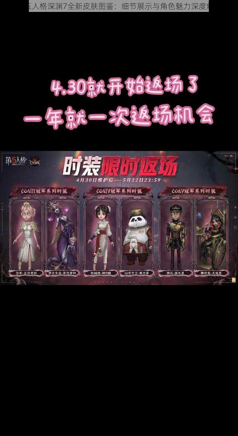 第五人格深渊7全新皮肤图鉴：细节展示与角色魅力深度解析