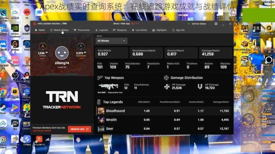 Apex战绩实时查询系统：在线追踪游戏成就与战绩详情