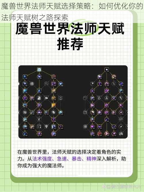 魔兽世界法师天赋选择策略：如何优化你的法师天赋树之路探索