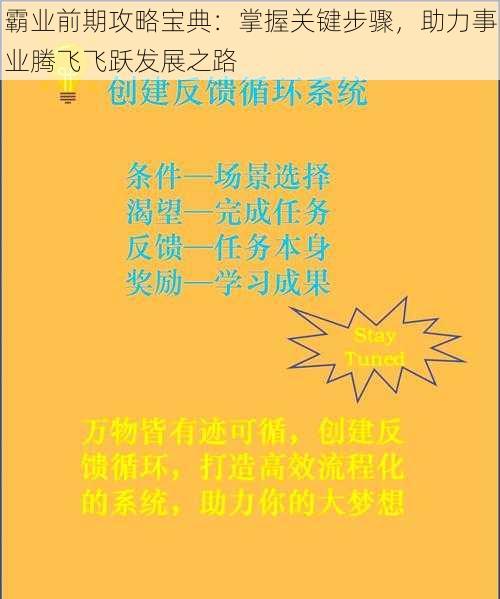 霸业前期攻略宝典:掌握关键步骤,助力事业腾飞飞跃发展之路