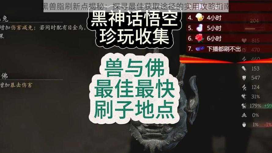 黑兽脂刷新点揭秘：探寻最佳获取途径的实用攻略指南