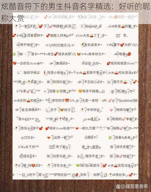 炫酷音符下的男生抖音名字精选:好听的昵称大赏