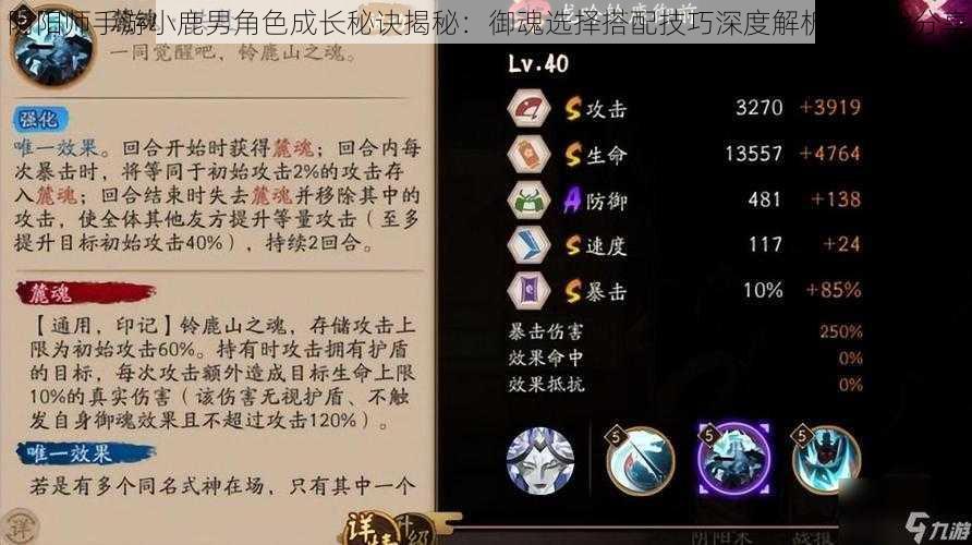 阴阳师手游小鹿男角色成长秘诀揭秘:御魂选择搭配技巧深度解析与实战分享