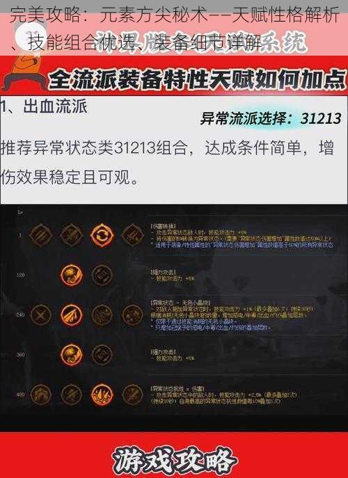 完美攻略:元素方尖秘术——天赋性格解析、技能组合优选、装备细节详解