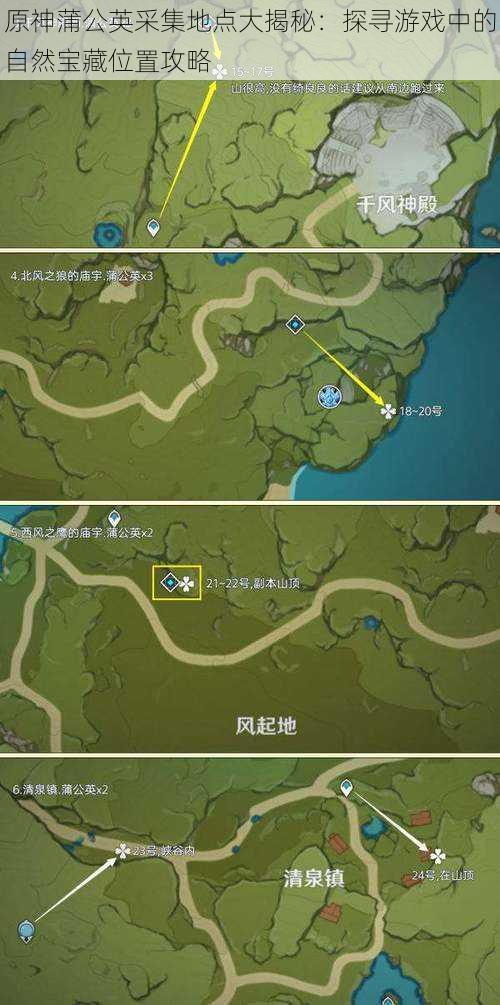原神蒲公英采集地点大揭秘:探寻游戏中的自然宝藏位置攻略