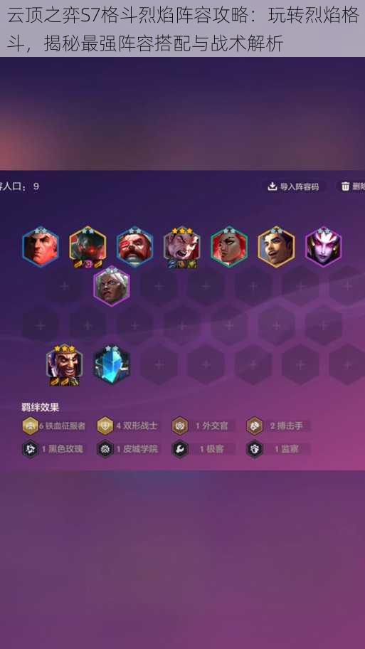 云顶之弈S7格斗烈焰阵容攻略:玩转烈焰格斗,揭秘最强阵容搭配与战术解析