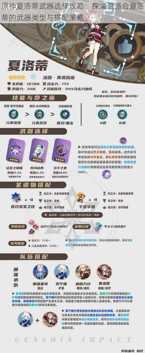原神夏洛蒂武器选择攻略:探索最适合夏洛蒂的武器类型与搭配策略