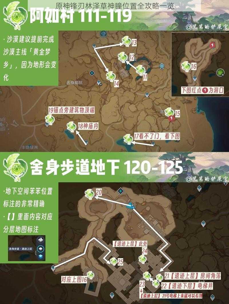 原神锋刃林泽草神瞳位置全攻略一览