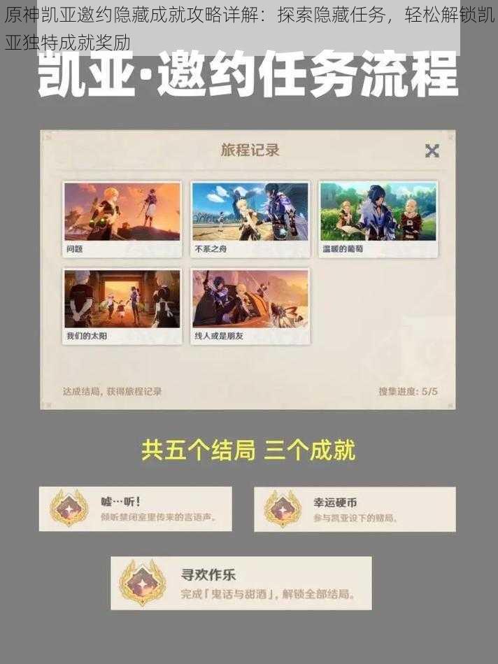 原神凯亚邀约隐藏成就攻略详解:探索隐藏任务,轻松解锁凯亚独特成就奖励