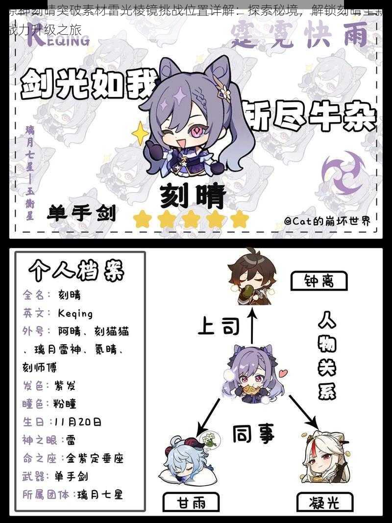 原神刻晴突破素材雷光棱镜挑战位置详解:探索秘境,解锁刻晴全新战力升级之旅
